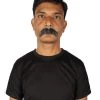 HPO Adult Men's Fake Human Hair Rancher Cowboy Mustache | Mixed Black & Grey