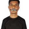 HPO Adult Men's Fake Human Hair Capt’ Hook Maestro Mustache | Grey Color