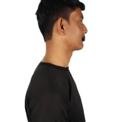 HPO Adult Men's Fake Human Hair Capt’ Hook Maestro Mustache | Grey Color