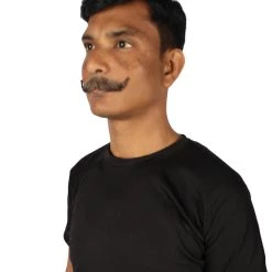 HPO Adult Men's Fake Human Hair Virtual Salesman Mustache | Brown Color