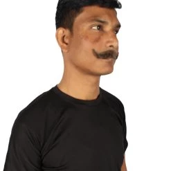 HPO Adult Men's Fake Human Hair Virtual Salesman Mustache | Brown Color