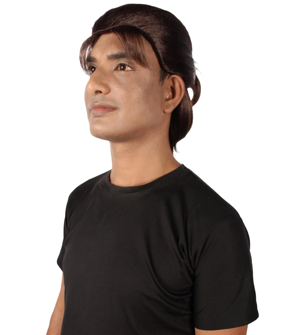 HPO Adult Men's Anime Manga Titan Attack Brown Wig With Bangs 3 HPO Adult Men's Anime Manga Titan Attack Brown Wig With Bangs