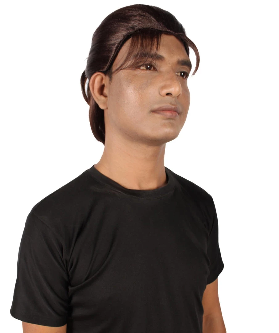 HPO Adult Men's Anime Manga Titan Attack Brown Wig With Bangs 7 HPO Adult Men's Anime Manga Titan Attack Brown Wig With Bangs