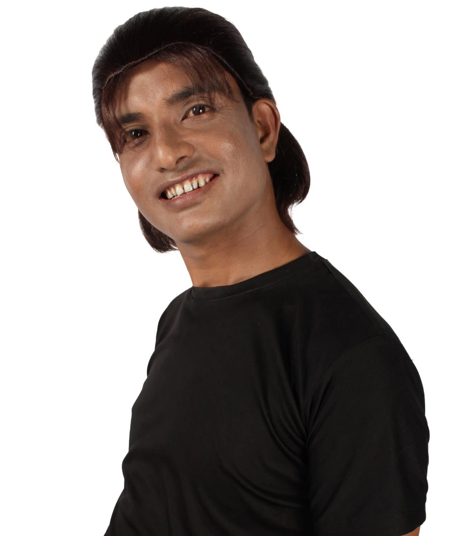 HPO Adult Men's Anime Manga Titan Attack Brown Wig With Bangs 8 HPO Adult Men's Anime Manga Titan Attack Brown Wig With Bangs