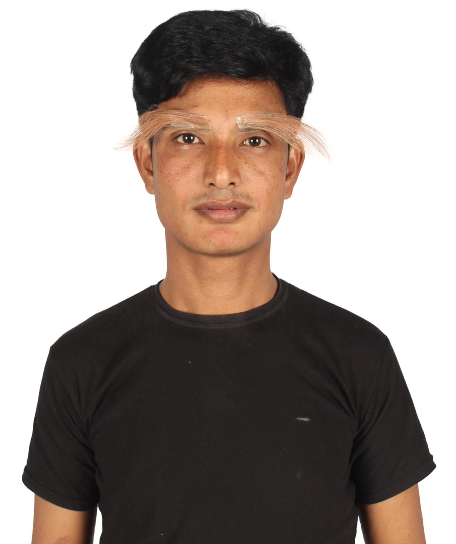 HPO Adult Men's Fake Human Hair Long Sensei Eyebrows | Light Brown 1 HPO Adult Men's Fake Human Hair Long Sensei Eyebrows | Light Brown