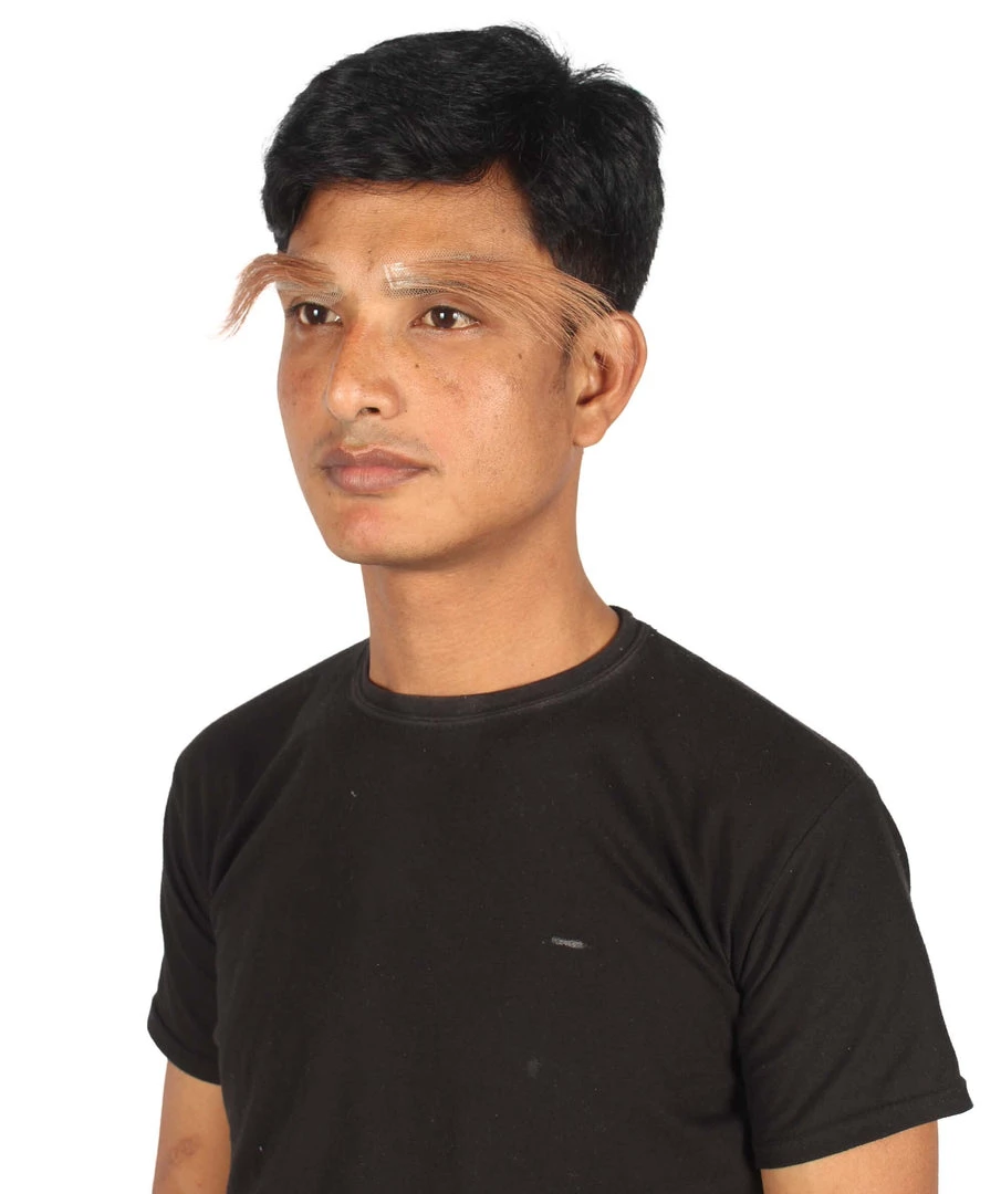 HPO Adult Men's Fake Human Hair Long Sensei Eyebrows | Light Brown 2 HPO Adult Men's Fake Human Hair Long Sensei Eyebrows | Light Brown