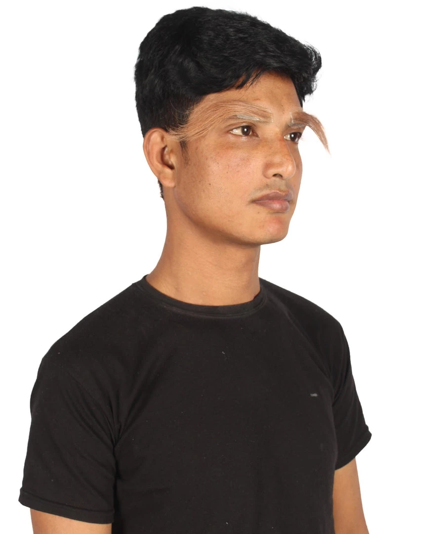 HPO Adult Men's Fake Human Hair Long Sensei Eyebrows | Light Brown 5 HPO Adult Men's Fake Human Hair Long Sensei Eyebrows | Light Brown