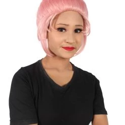 HPO Adult Women's Crystal Gem Cartoon Alien Pink Pixie Wig