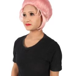 HPO Adult Women's Crystal Gem Cartoon Alien Pink Pixie Wig