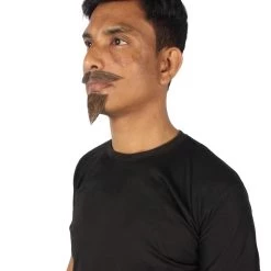 HPO Adult Men's Fake Human Hair Napoleon Holiday Doc Mustache Goatee | Brown