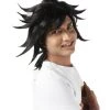 HPO Adult Men's Anime Demon Warrior Black Wig With Fringy Bangs