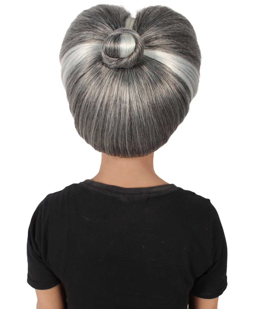 HPO Adult Women's Evil Stepmother Heart-shaped Pompadour Grey & Silver Wig 5 HPO Adult Women's Evil Stepmother Heart-shaped Pompadour Grey & Silver Wig