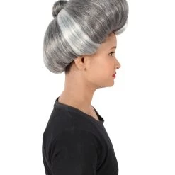 HPO Adult Women's Evil Stepmother Heart-shaped Pompadour Grey & Silver Wig 17 HPO Adult Women's Evil Stepmother Heart-shaped Pompadour Grey & Silver Wig