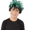 HPO Adult Men's Japanese Superhero Manga Dark-green Spiked Wig