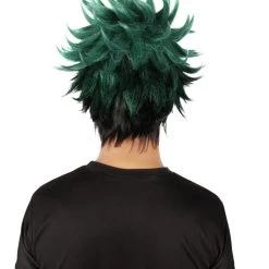 HPO Adult Men's Japanese Superhero Manga Dark-green Spiked Wig