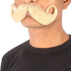 HPO Men's Imperial Mustache | Human Facial Hair | Multiple Color Options