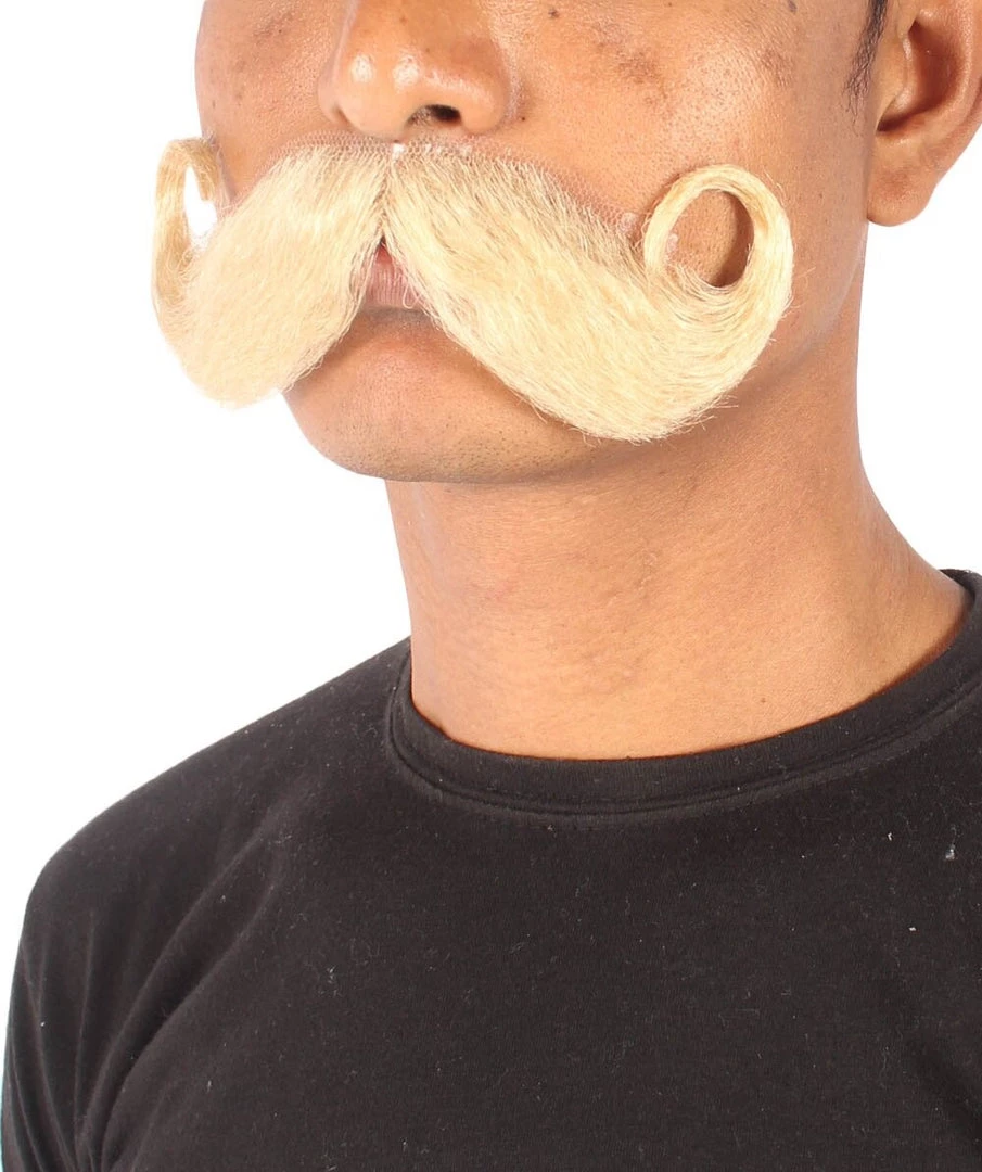 HPO Men's Imperial Mustache | Human Facial Hair | Multiple Color Options 2 HPO Men's Imperial Mustache | Human Facial Hair | Multiple Color Options