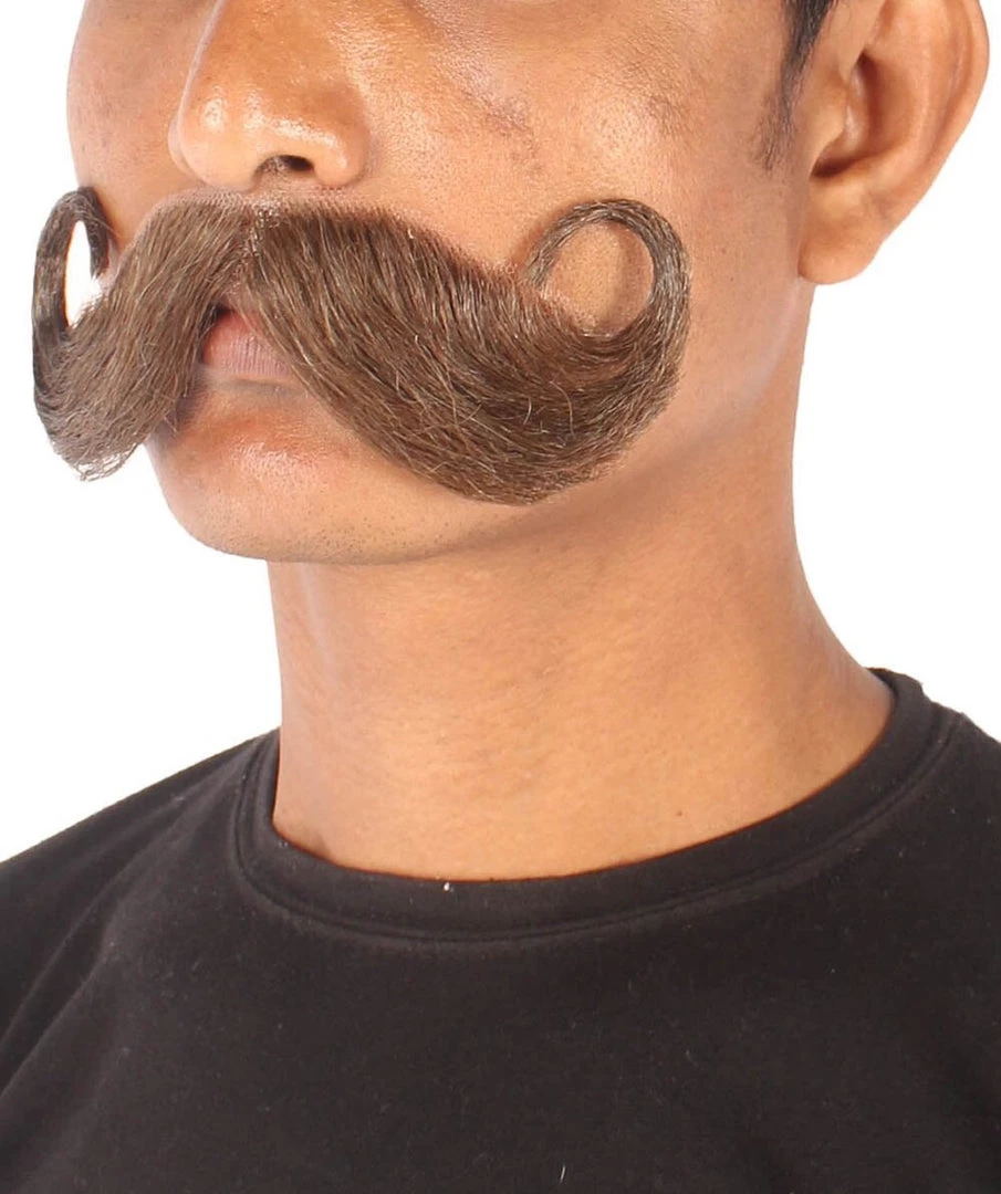 HPO Men's Imperial Mustache | Human Facial Hair | Multiple Color Options 5 HPO Men's Imperial Mustache | Human Facial Hair | Multiple Color Options