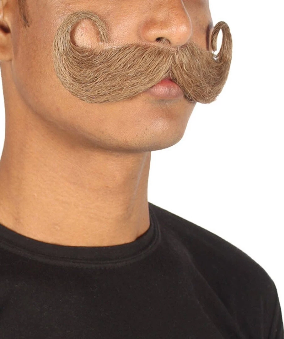 HPO Men's Imperial Mustache | Human Facial Hair | Multiple Color Options 9 HPO Men's Imperial Mustache | Human Facial Hair | Multiple Color Options