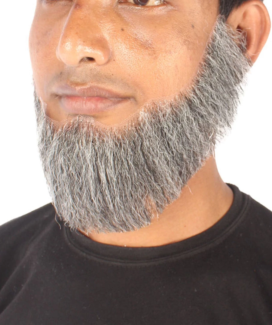HPO Men's Spade Synthetic Hair Full Beard | Facial Hair | Mixed Grey Brown 6 HPO Men's Spade Synthetic Hair Full Beard | Facial Hair | Mixed Grey Brown