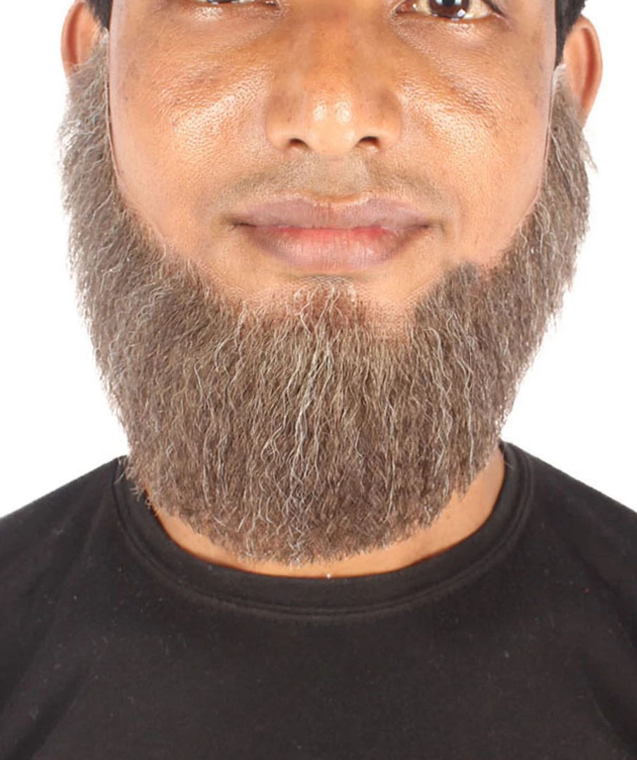 HPO Men's Spade Synthetic Hair Full Beard | Facial Hair | Mixed Grey Brown 7 HPO Men's Spade Synthetic Hair Full Beard | Facial Hair | Mixed Grey Brown