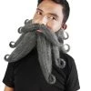HPO Adult Men's Giant Ash Grey Pirates Davy Jones Mustache And Beard