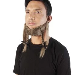 HPO Adult Men's Grey Braided Vikings Chin Curtain Beard
