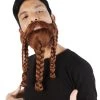 HPO Adult Men's Redish Brown Braided Viking Beard And Mustache
