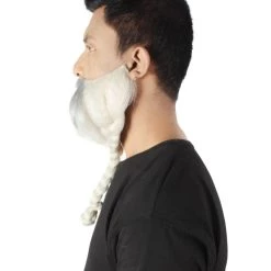 HPO Adult Men's Silver Braided Vikings Beard And Mustache 10 HPO Adult Men's Silver Braided Vikings Beard And Mustache