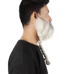 HPO Adult Men's Silver Braided Vikings Beard And Mustache 11 HPO Adult Men's Silver Braided Vikings Beard And Mustache
