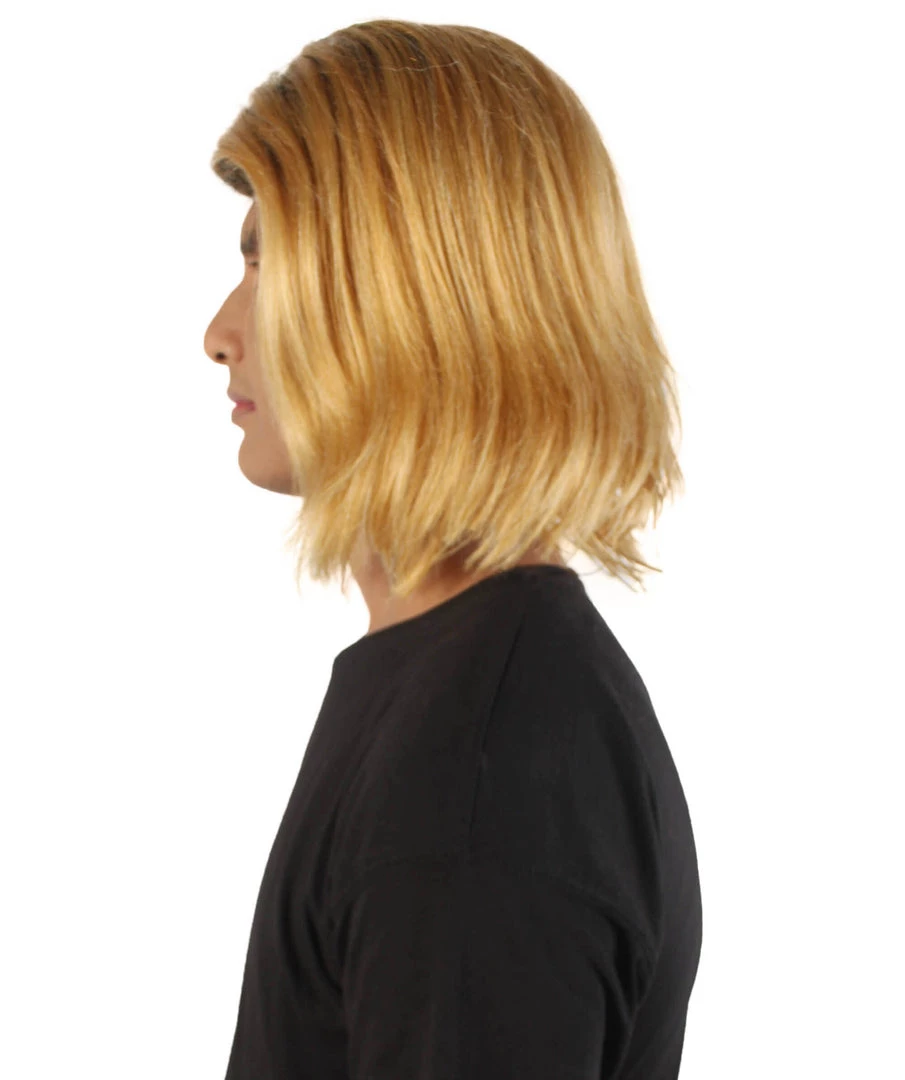 HPO Adult Men’s 90s Grunge Blonde And Black Dyed Roots Center-Parted Long Wig 4 HPO Adult Men’s 90s Grunge Blonde And Black Dyed Roots Center-Parted Long Wig