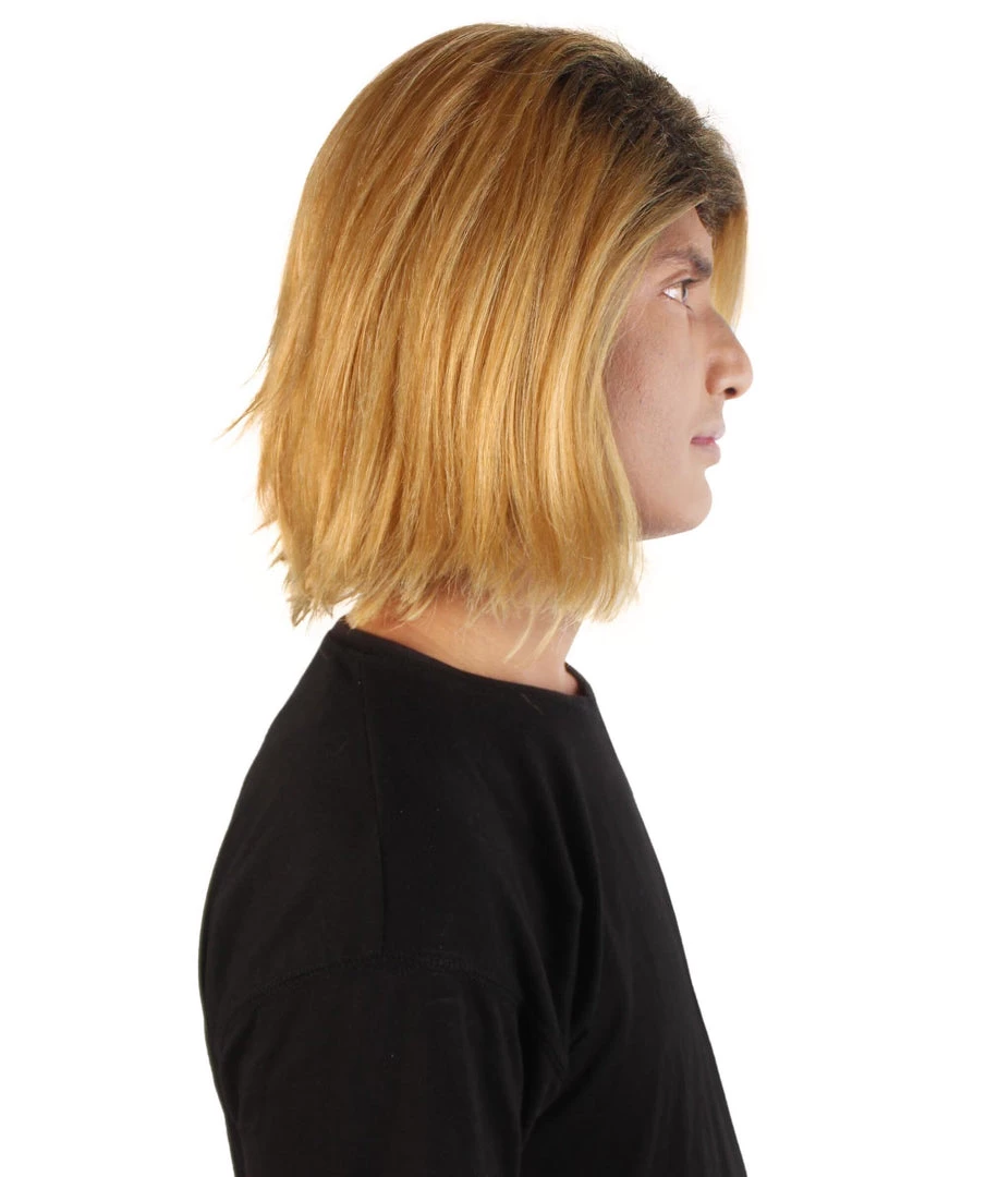 HPO Adult Men’s 90s Grunge Blonde And Black Dyed Roots Center-Parted Long Wig 6 HPO Adult Men’s 90s Grunge Blonde And Black Dyed Roots Center-Parted Long Wig