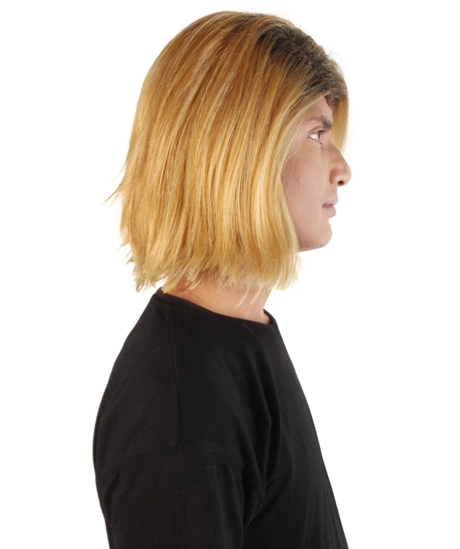 HPO Adult Men’s 90s Grunge Blonde And Black Dyed Roots Center-Parted Long Wig 8 HPO Adult Men’s 90s Grunge Blonde And Black Dyed Roots Center-Parted Long Wig
