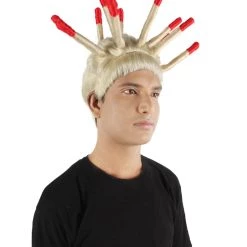 Men's HPO Adult Men’s Island Boys Viral Twin Brothers Spiky Dreadlocks & Red Tips Wig