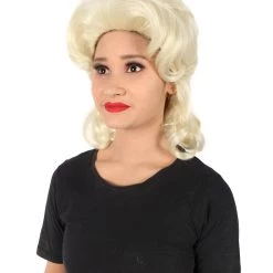 HPO Adult Women’s 60s Sitcom Green Farm Classic Wavy Blonde Wig