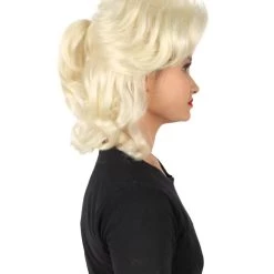 HPO Adult Women’s 60s Sitcom Green Farm Classic Wavy Blonde Wig