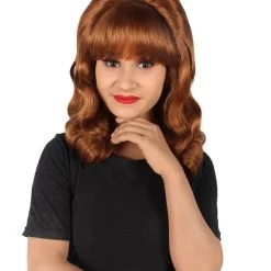 Men's HPO Adult Women’s 60s Hollywood-Style Wavy Brown Wig From Classic Sitcom