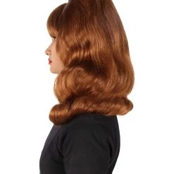 Men's HPO Adult Women’s 60s Hollywood-Style Wavy Brown Wig From Classic Sitcom