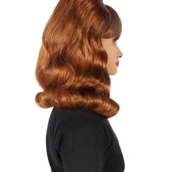Men's HPO Adult Women’s 60s Hollywood-Style Wavy Brown Wig From Classic Sitcom