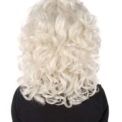HPO Adult Women’s Puffy Wavy Country Music Star White Blonde Wig Men's