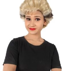 HPO Adult Women's Golden Girls Blanche Blonde With Black Streak Wig