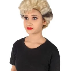 HPO Adult Women's Golden Girls Blanche Blonde With Black Streak Wig