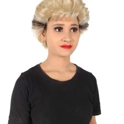 HPO Adult Women's Golden Girls Blanche Blonde With Black Streak Wig