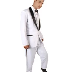 HPO Men's Adult Men’s Jump Street Cop Movie White Tuxedo Black Bow Tie | All Sizes