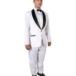 HPO Men's Adult Men’s Jump Street Cop Movie White Tuxedo Black Bow Tie | All Sizes 14 HPO Men's Adult Men’s Jump Street Cop Movie White Tuxedo Black Bow Tie | All Sizes