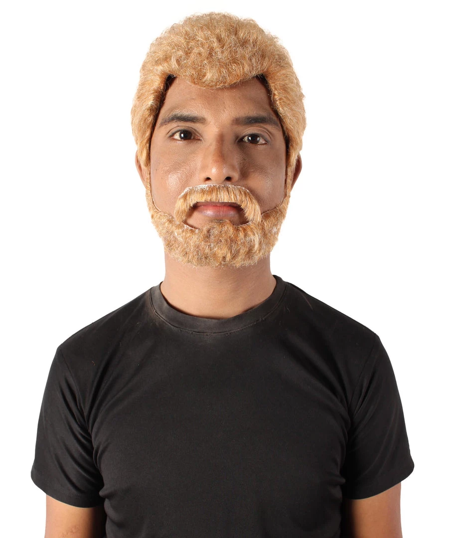 HPO Adult Men's Prince Of Wales British Ginger Brown Wig 2 HPO Adult Men's Prince Of Wales British Ginger Brown Wig