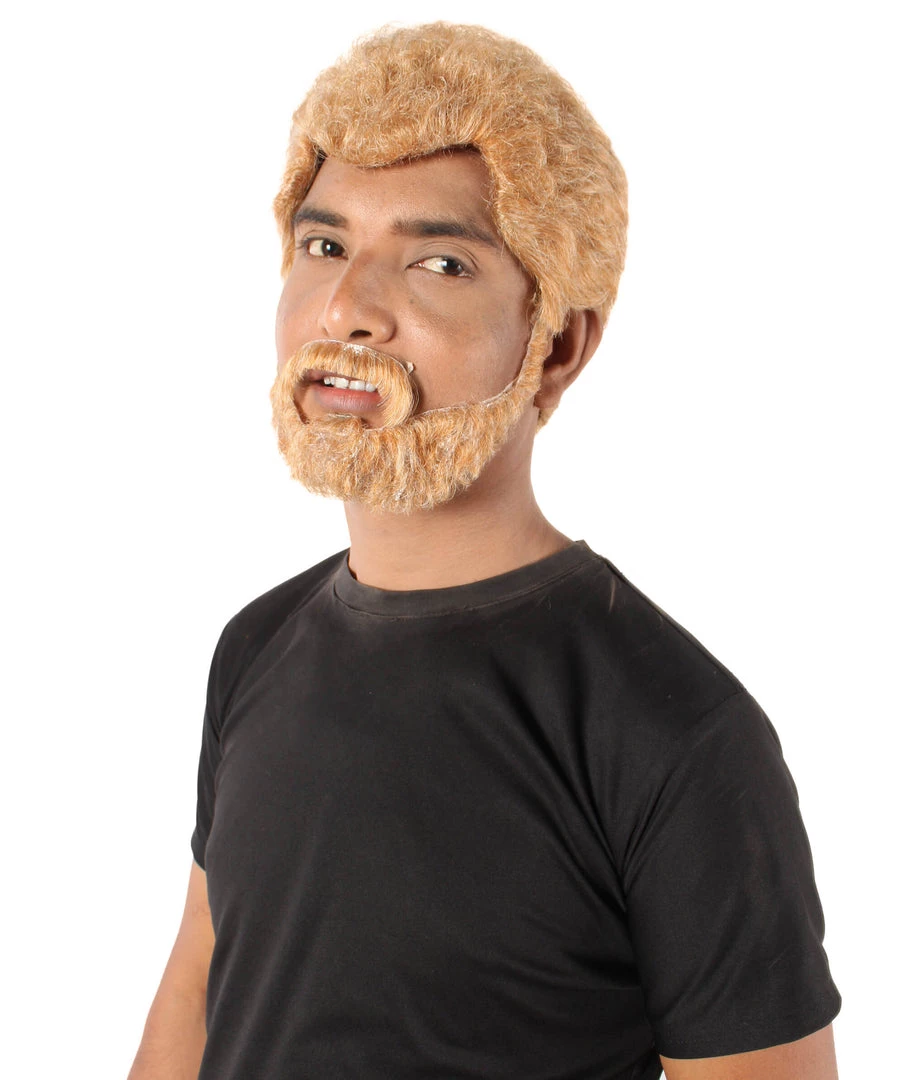 HPO Adult Men's Prince Of Wales British Ginger Brown Wig 3 HPO Adult Men's Prince Of Wales British Ginger Brown Wig