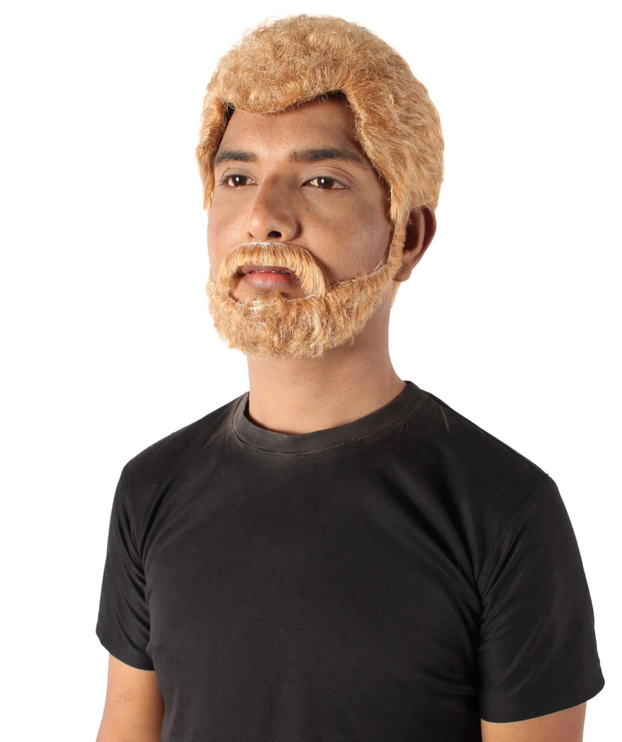 HPO Adult Men's Prince Of Wales British Ginger Brown Wig 4 HPO Adult Men's Prince Of Wales British Ginger Brown Wig