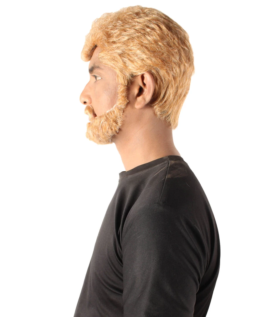 HPO Adult Men's Prince Of Wales British Ginger Brown Wig 5 HPO Adult Men's Prince Of Wales British Ginger Brown Wig