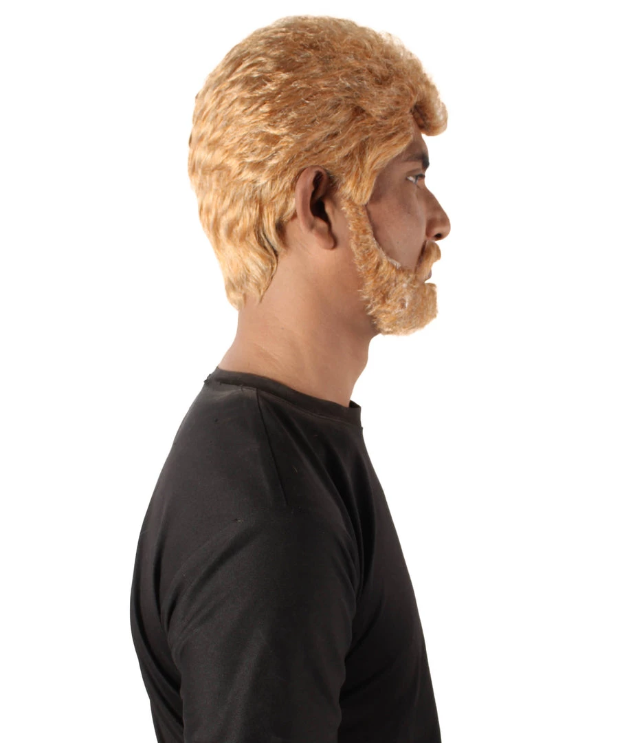 HPO Adult Men's Prince Of Wales British Ginger Brown Wig 7 HPO Adult Men's Prince Of Wales British Ginger Brown Wig